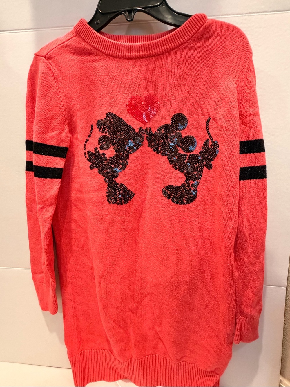 GAP Coral Knit Sequin Mickey Silhouette Sweater